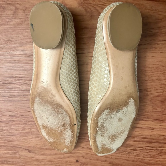 STUART WEITZMAN leather snakeskin ballet flats - Picture 4 of 5